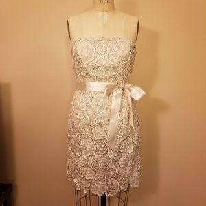 Adrianna Papell Lace Stapless Cocktail Dress